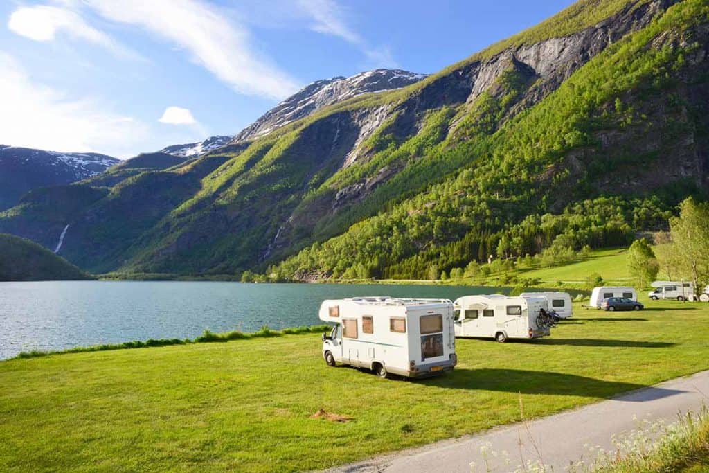 Caravan parked at European campsite — growing market for TPMS accessories