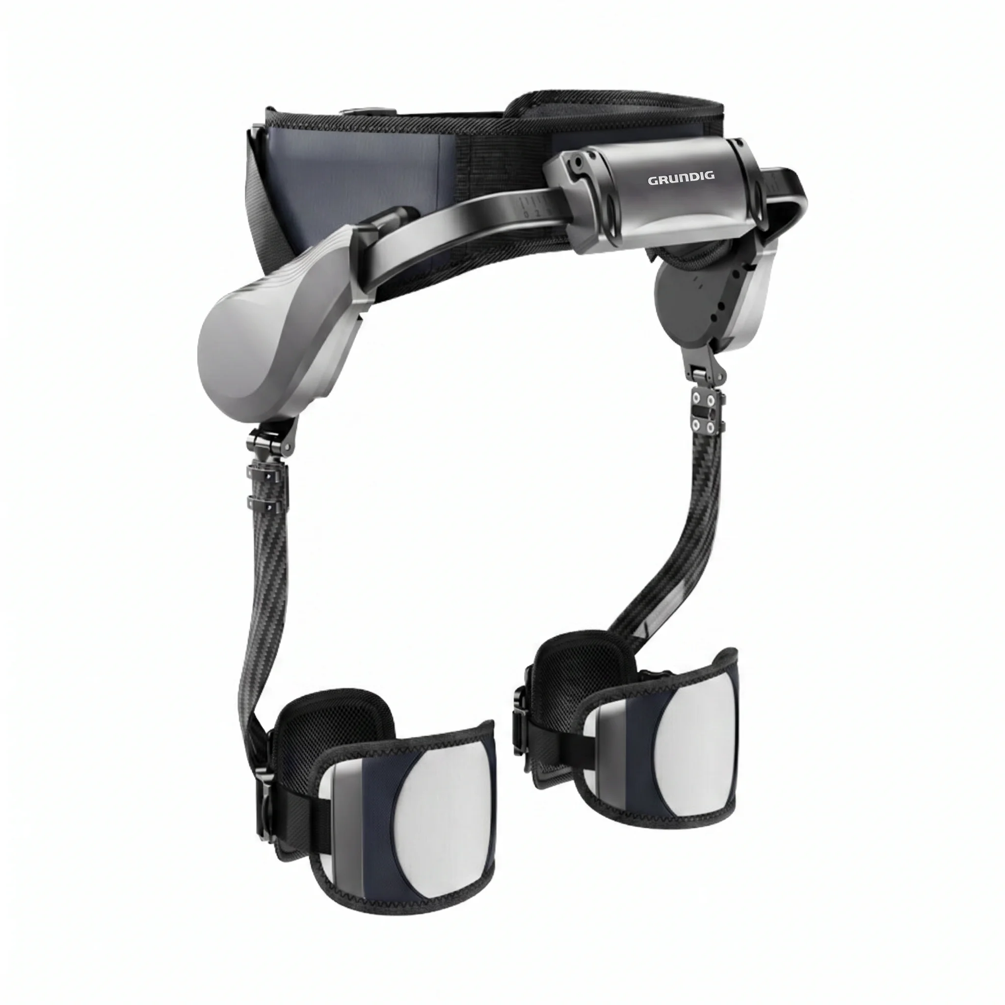 Produktfoto des smarten Hüftunterstützungs-Exoskeletts GRUNDIG EXO-02 vor weißem Hintergrund